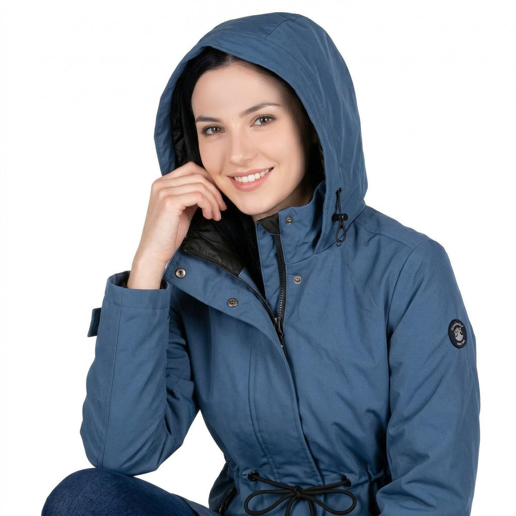 Gabardina rompevientos con capucha — Slate Blue