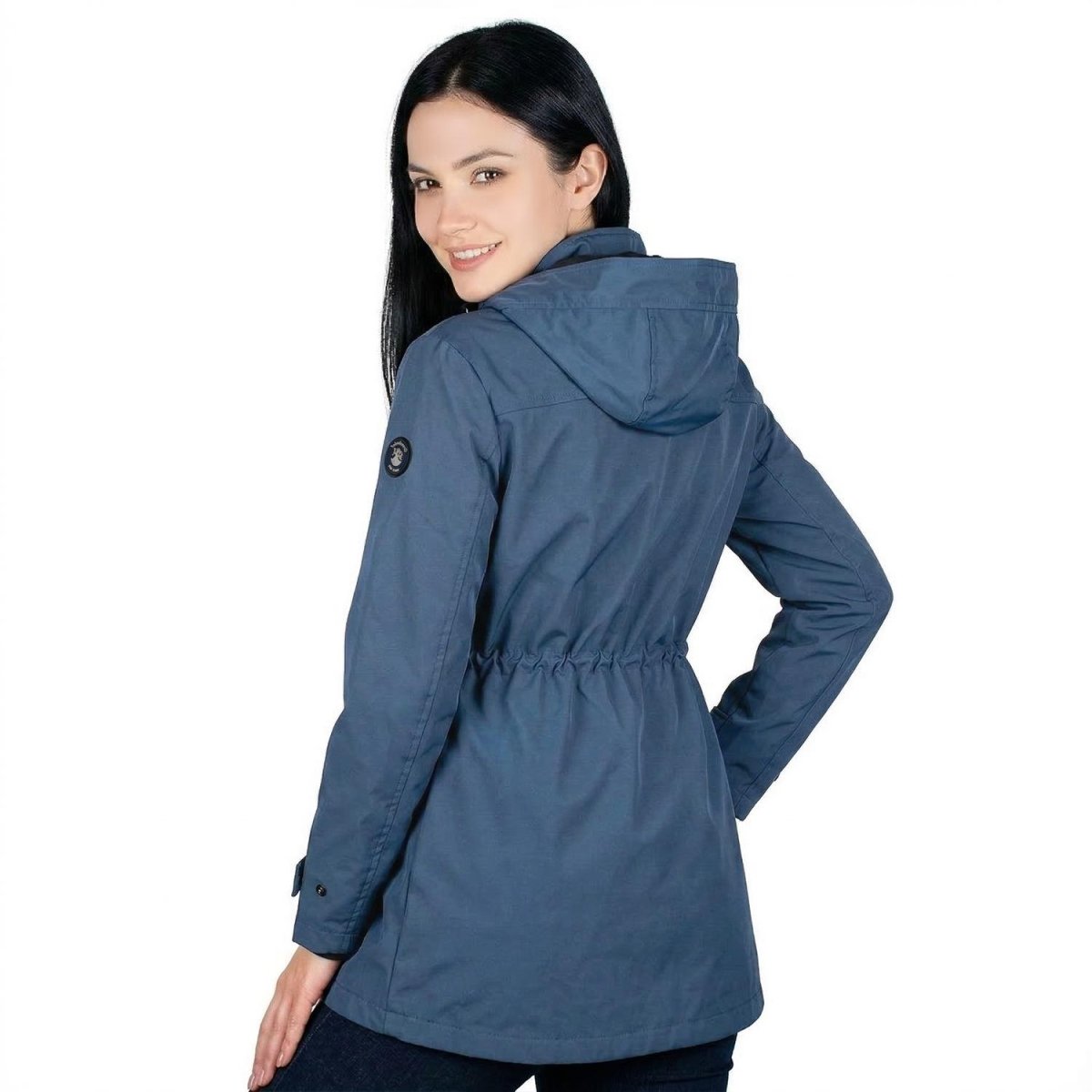 Gabardina rompevientos con capucha — Slate Blue
