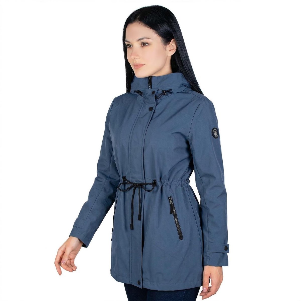 Gabardina rompevientos con capucha — Slate Blue