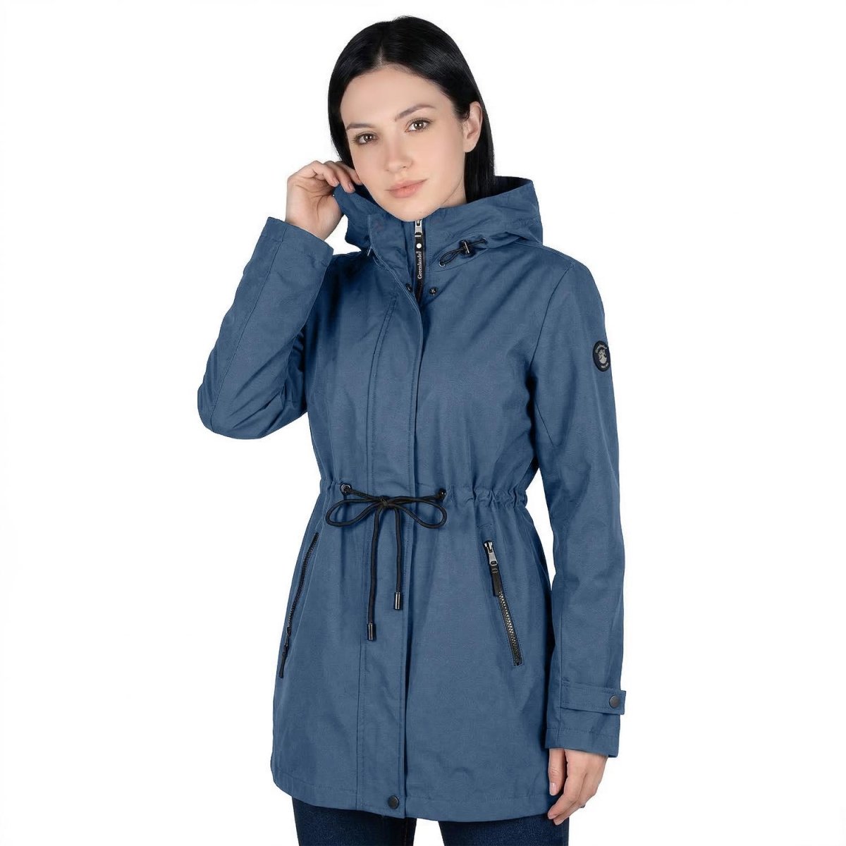 Gabardina rompevientos con capucha — Slate Blue