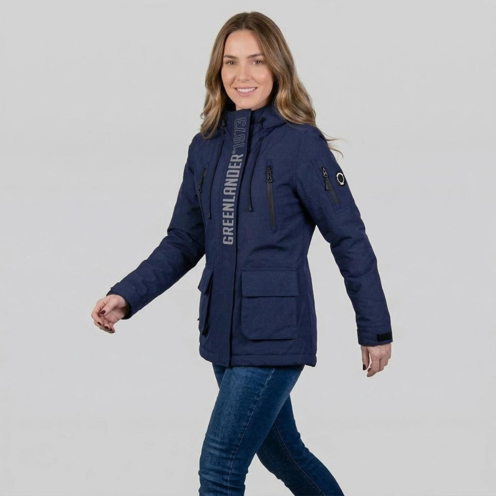 Chamarra con gorro ajustable y múltiples bolsas — Navy