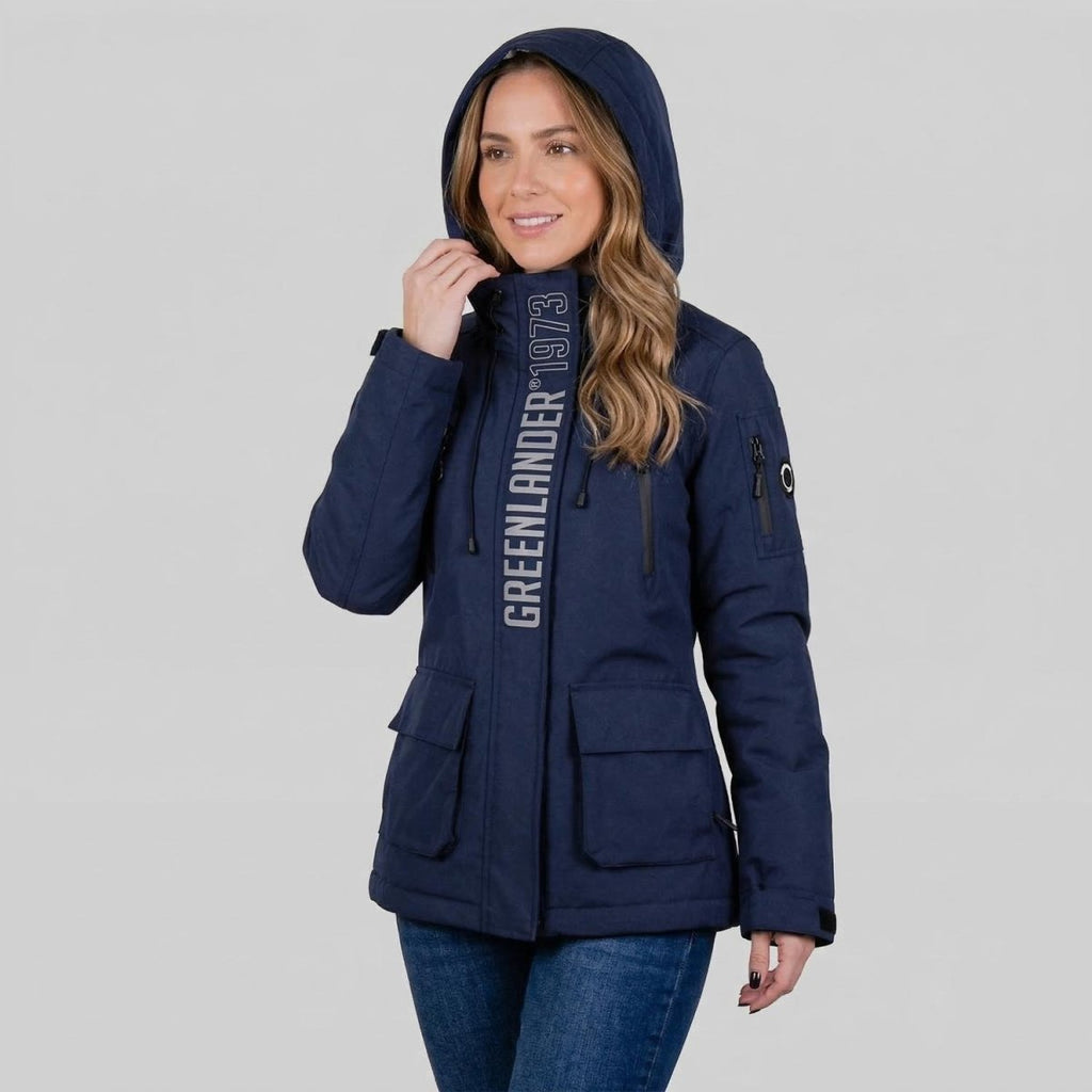 Chamarra con gorro ajustable y múltiples bolsas — Navy