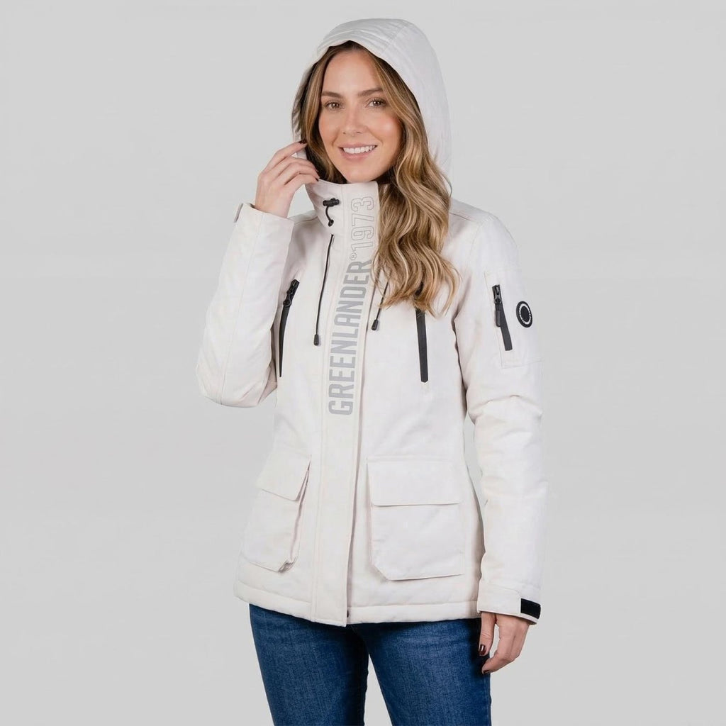 Chamarra con gorro ajustable y múltiples bolsas — Sand