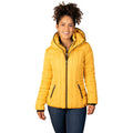 Chamarra capitonada con gorro fijo tipo capucha — Mustard
