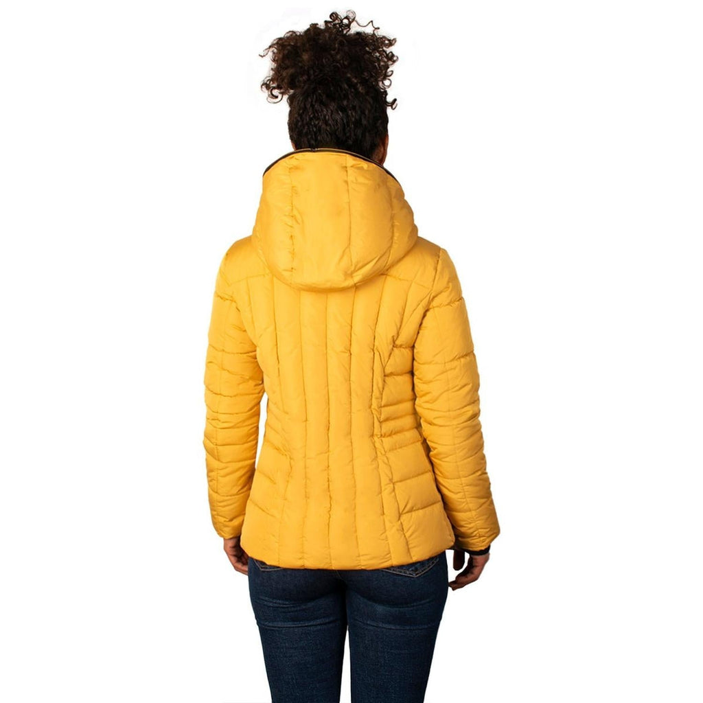 Chamarra capitonada con gorro fijo tipo capucha — Mustard