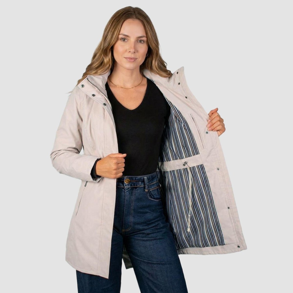 Gabardina softshell con bolsillos — Sand