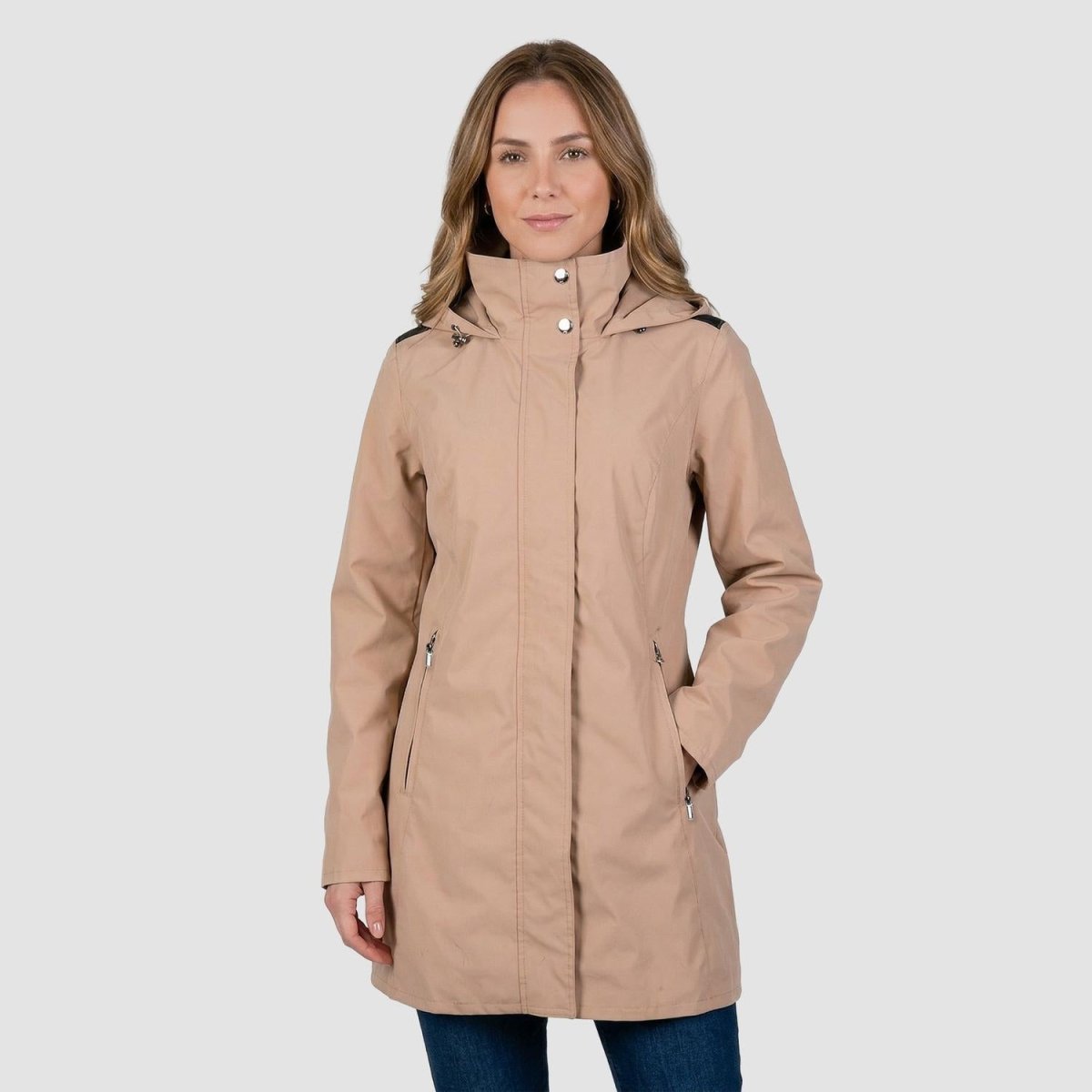 Gabardina softshell con bolsillos — Taupe