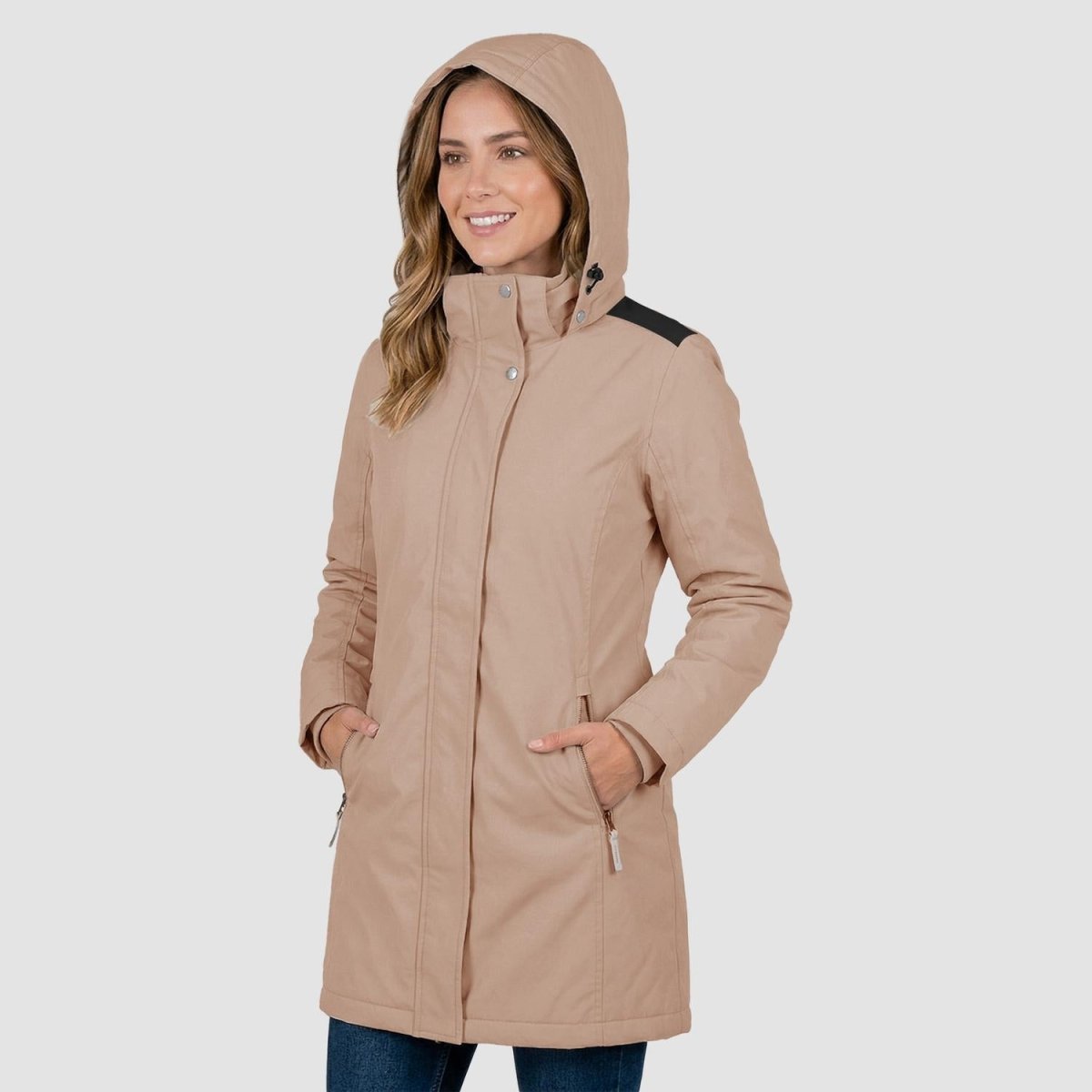 Gabardina softshell con bolsillos — Taupe
