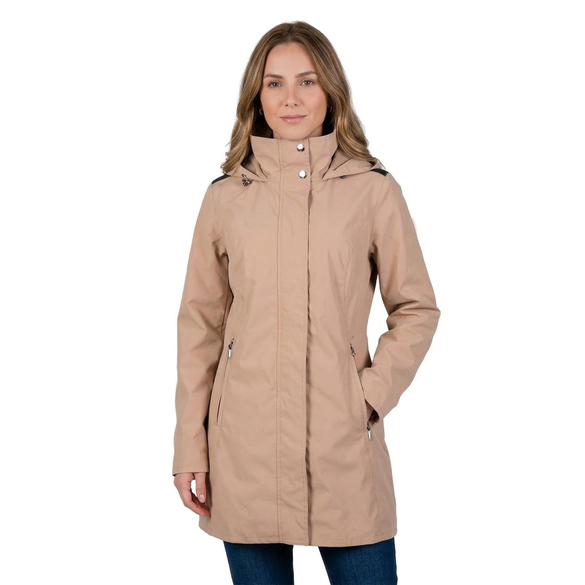 Gabardina softshell con bolsillos — Taupe