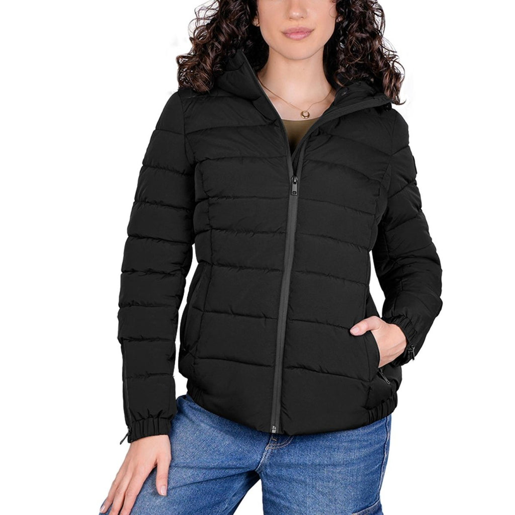 Chamarra capitonada stretch — Black