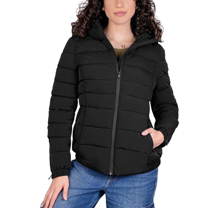 Chamarra capitonada stretch — Black