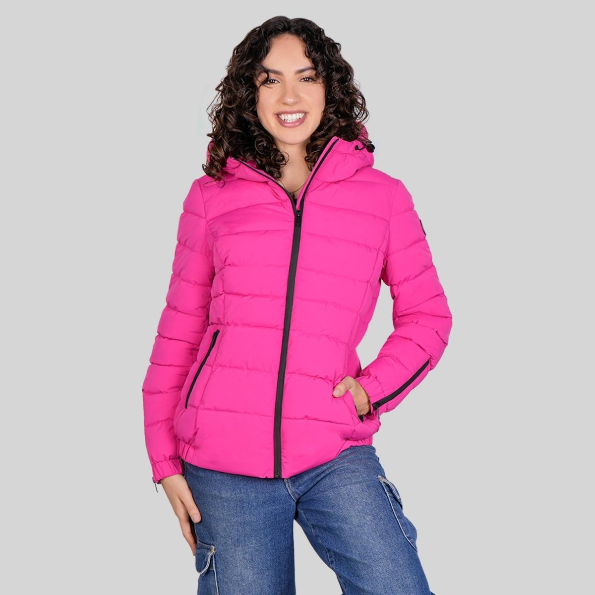 Chamarra capitonada stretch — Magenta