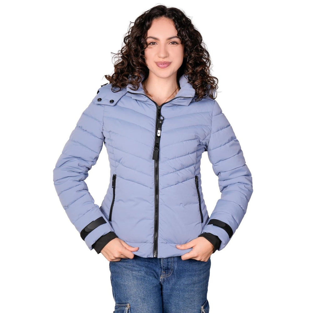 Chamarra capitonada con capucha desmontable — Blue