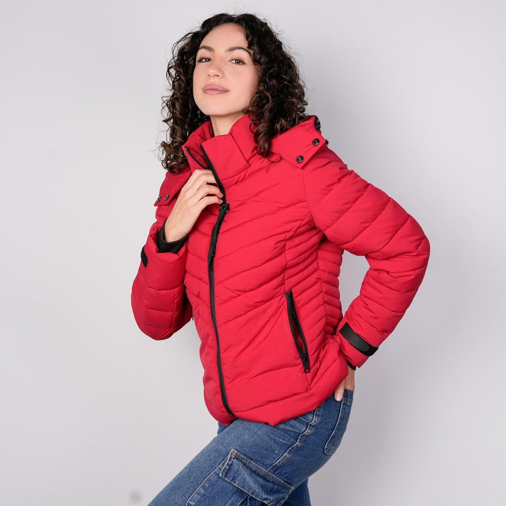 Chamarra capitonada con capucha desmontable — Red