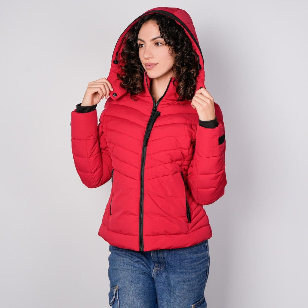 Chamarra capitonada con capucha desmontable — Red