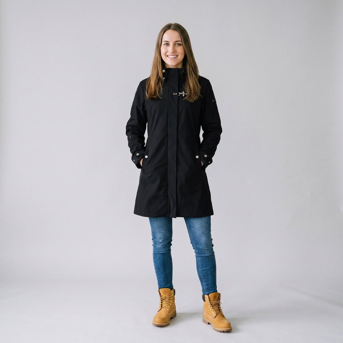 Chamarra larga con gorro desmontable — Black