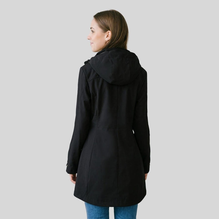 Chamarra larga con gorro desmontable — Black