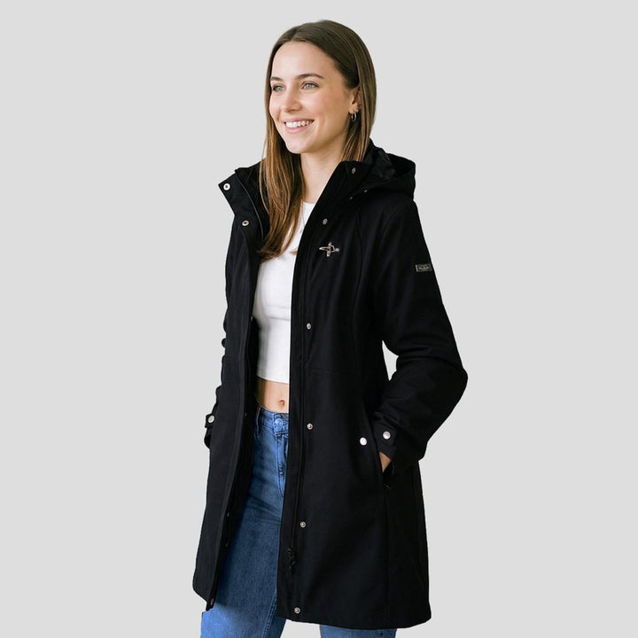 Chamarra larga con gorro desmontable — Black