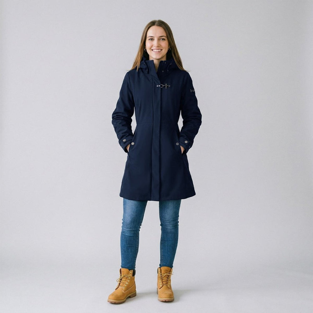 Chamarra larga con gorro desmontable — Navy