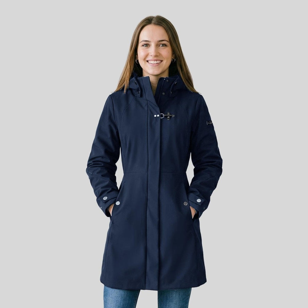 Chamarra larga con gorro desmontable — Navy